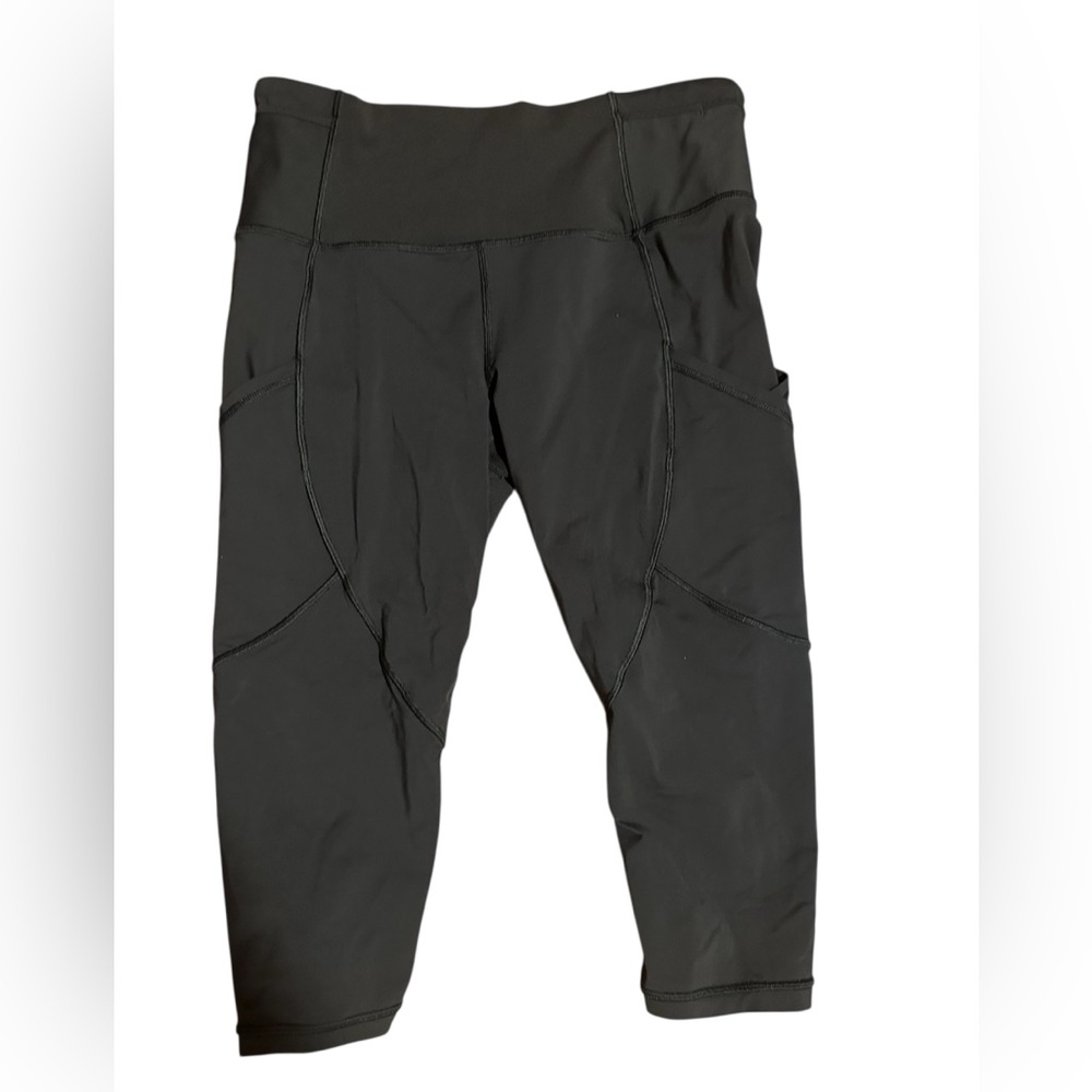 Lululemon ruched cropped mesh workout pants women’s 8